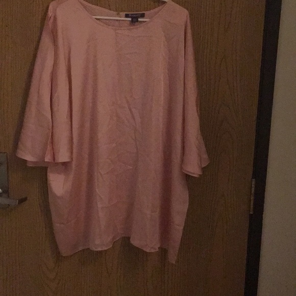 ROMANS pink blush cold soft blouse 1x/2x A-49 - Picture 4 of 4